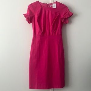 J.Crew Factory Pink Ruffle Sleeve Sheath Dress Size 0